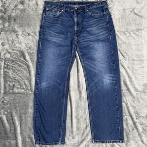 Levi's 505 Jeans Mens 36x29 Blue Medium Wash Straight Denim Zip Fly Stretch
